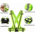 thumbnail image 3 of 2Pack Reflective Vest, High Visibility Vest Straps Lightweight Reflector Safety Straps Adjustable Reflective Gear for Night Running, Jogging, Outdoor (Green), 3 of 6