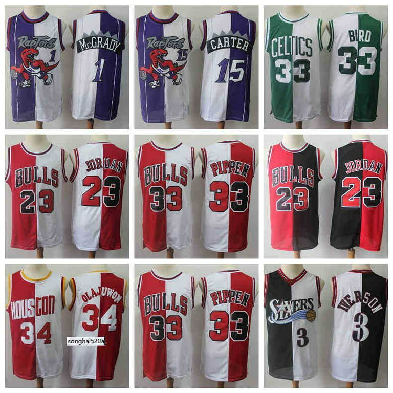 NBA_ Split Two Colors Basketball Jersey Allen Iverson Pippen
