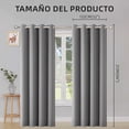 thumbnail image 4 of Cortinas Blackout para Recamara 2 Paneles, Cortinas Opacas con Aislamiento Térmico, con Ojales en la Parte Superior, Suave 100% Poliéster Tela Impermeable, Cortina para Salón, Dormitorio, Gris, 4 of 4