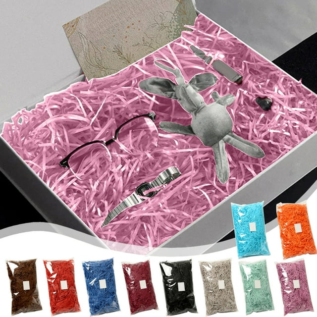 Jiaeri Shredded Paper Filler for Gift Boxes,Wedding Candy Gift Box Decoration,Birthday Gift Tissue Paper Shreds,Crinkle Cut Paper for Gift Wrapping,Multicolor Paper Raffia Filler