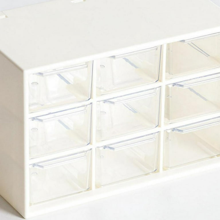  Mini Desk Organizer with Drawers, Office Supplies and Jewelry  Storage Case 9 Drawers - White : Office Products