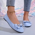 thumbnail image 5 of KIJBLAE Women's Vintage Bow Knot Low Cut Flats, Solid Slip On Lazy Daily Comfortable Casual Moccasins Light Blue 36, 5 of 9