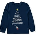 thumbnail image 4 of Sinhoon Matching Family Pajamas Sets Christmas Matching Holiday Pjs Letter Print Top and Plaid Pants Sleepwear (Blue-2/3T), 4 of 7