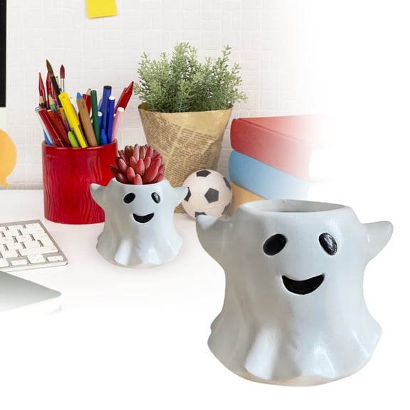 Ghost Planter & Candy Bucket â Adorable Halloween Ghost Vase for Treats, Flowers, or Decor, Indoor/Outdoor Spooky Decor for Home, Office, or Party (2025 Upgraded)