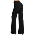 thumbnail image 2 of J. METHOD Women’s High Waisted Sailor Bell Bottom Elastic Waist Long Pants Made in USA NEWP44 Black M, 2 of 5