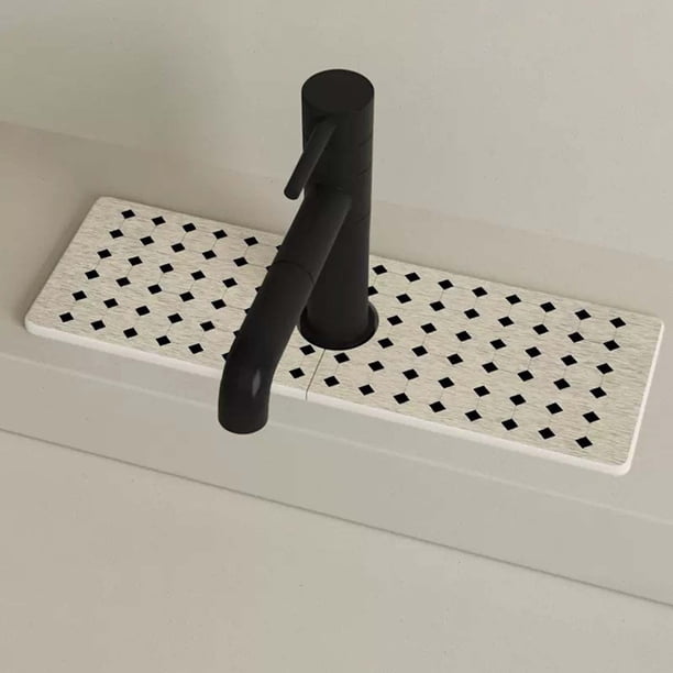 Aparatos de cocina, Accesorios de cocina, Utensilios de cocina, Ventosa para encimera de grifo recortable, Cocina, Baño, Almohadilla de drenaje para lavabo, Almohadilla de drenaje estrecha de diatomea