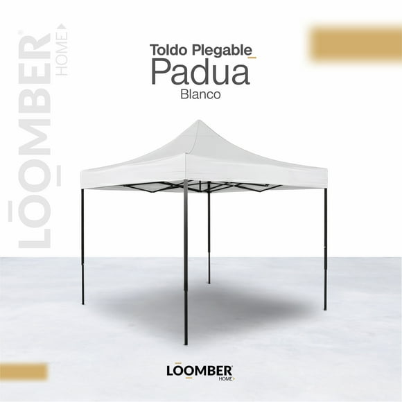 Toldo Plegable Impermeable LOOMBER Tipo Carpa Padua Blanco 3x3