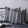 thumbnail image 2 of 18x18 Pillow Covers Set of 2, Colored Stripes Throw Pillow Covers Decorative Couch Cushion Case, Blue Black White Brown Abstract Lines Microfiber Square Pillowcases for Bedroom Car Living Room, 2 of 7