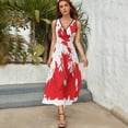 thumbnail image 6 of Green Leaf (White - Red) Sleeveless Dress women clothing new arrivals elegant dresses plus sizes, 6 of 7