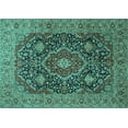 thumbnail image 1 of Ahgly Company Indoor Rectangle Medallion Turquoise Blue Traditional Area Rugs, 5' x 8', 1 of 4