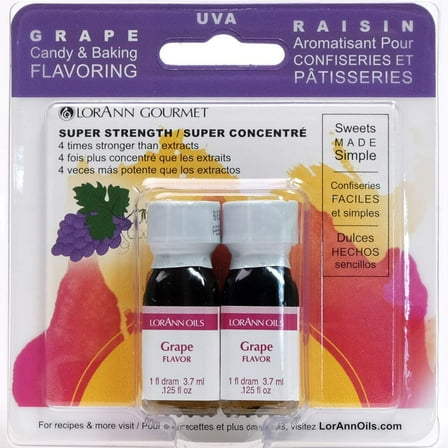 LorAnn Oils Super Strength Flavoring - Used For Candy Making, Flavoring Extracts, Baking, Hard Candy, and Flavor Oils - Bold, Natural Flavors 4X Stronger Than Extracts - Grape, 1 fl dram