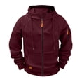 thumbnail image 4 of Men Tactical Hoodie Military Quarter Zip Pullover Cargo Jacket Fleece Lined Hooded Sweatshirt with Pockets, 4 of 7