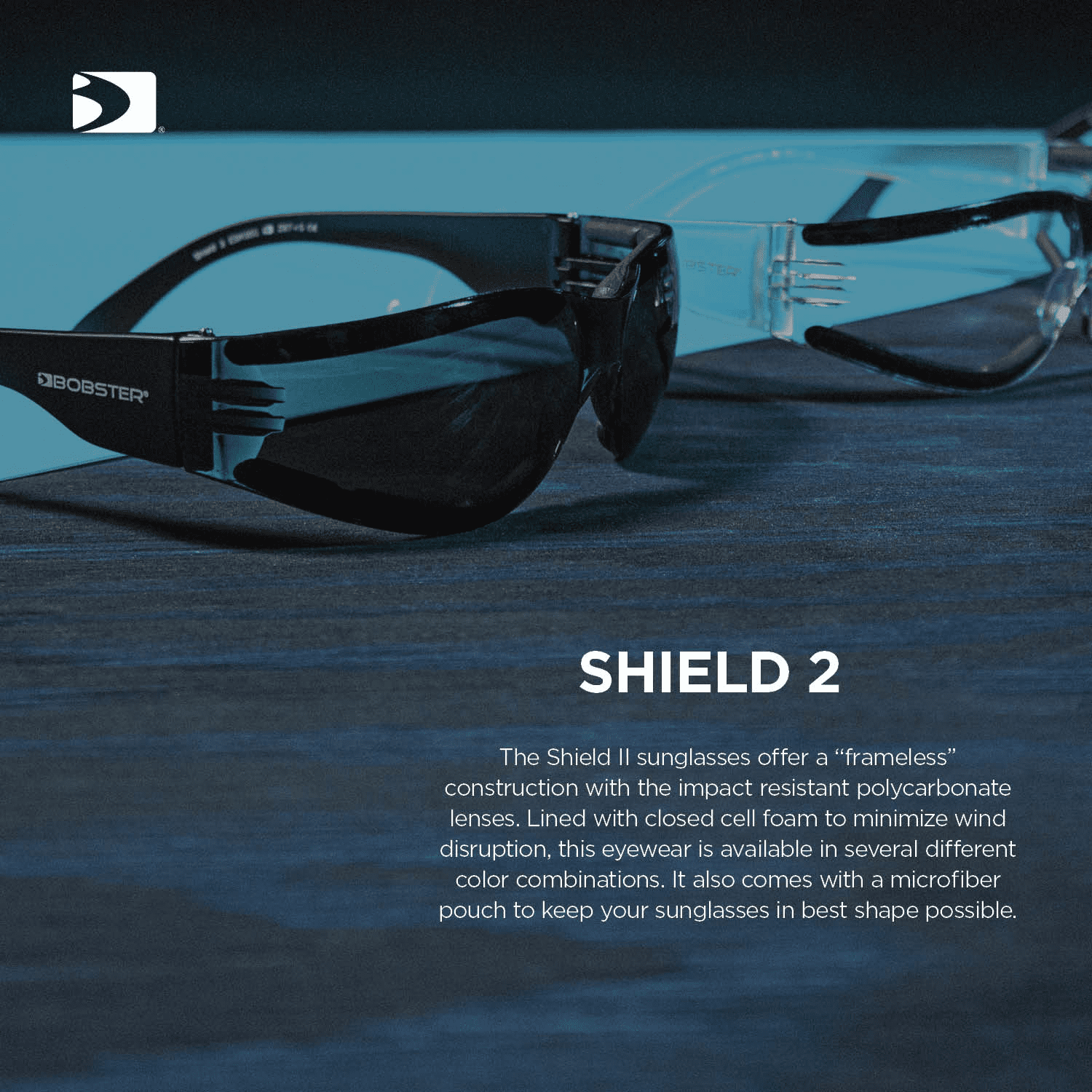 Shield II Sunglass, Black Frame, Amber Lens