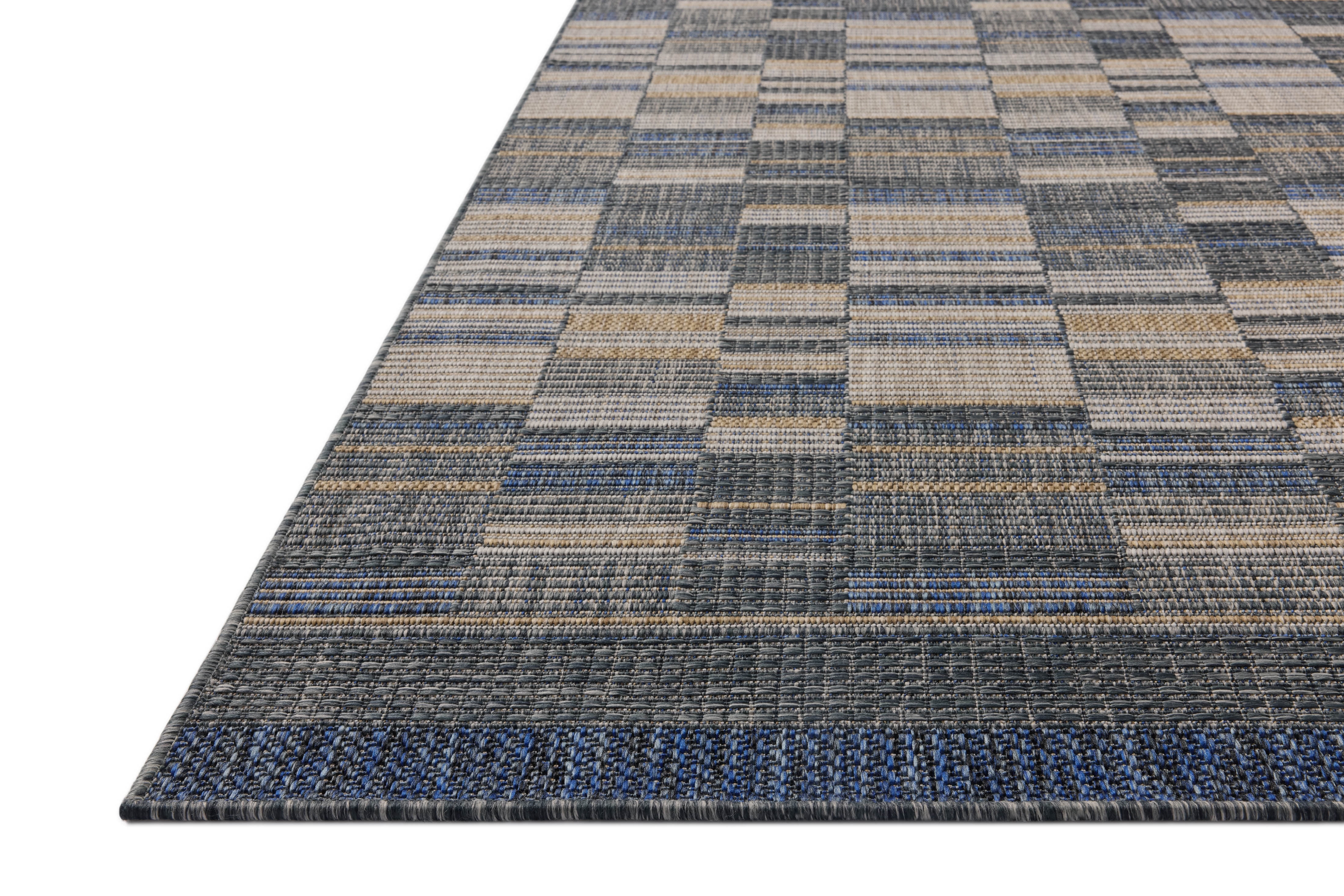 Loloi Birch Denim / Gold 6'-7" x 9'-4" Indoor/Outdoor Area Rug