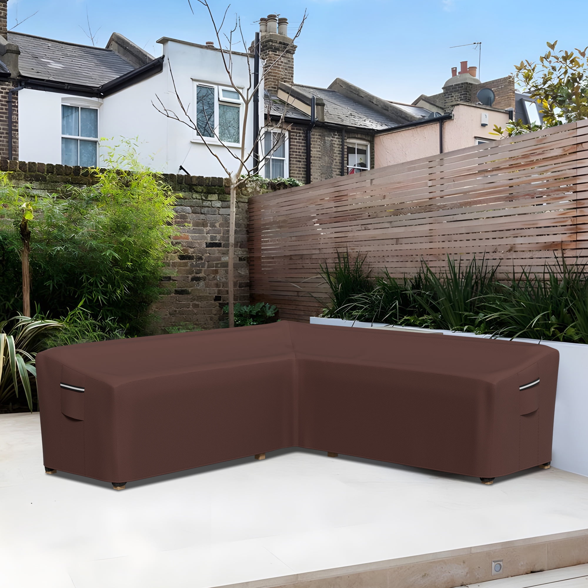 STARTWO Thickened 600D Heavy Duty L-Shaped Patio Furniture Cover Outdoor Waterproof Sectional Sofa Cover