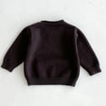 thumbnail image 5 of WhouRiu Toddler Girls' Knit Sweater Soft Long Sleeve Casual Solid Top Child Fall Winter Warm Comfy Sweaters Brown,Sizes 3-4, 5 of 6