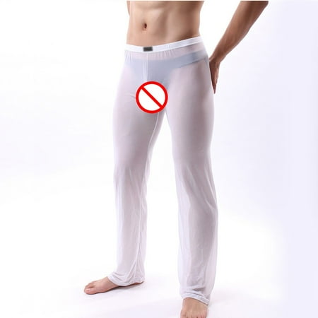 

Men s Casual Thin Transparent Perspective Loose Pajama Pants Home Trousers