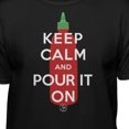 thumbnail image 3 of Teelocity Men's Sriracha Keep Calm and Pour it On Hot Sauce Black Relaxed Fit Short Sleeve Graphic T-Shirt, 3 of 3