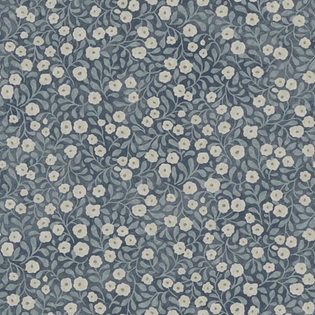 Chesapeake Poppy Trail Dark Blue Floral Wallpaper
