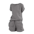 thumbnail image 2 of GZWYHT Ensembles Lounge pour Femmes Ensembles Confortables pour Femmes Vêtements Shorts pour Femmes Coton Lin Haut Rétro Mode Ensemble de Shorts à Cordon Ensembles Deux Pièces pour Femmes Ensembles Deux Pièces pour Femmes Été Gris TTG, 2 of 8