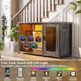 thumbnail image 6 of Homieasy Heavy Duty 55-75 Gallon Aquarium Stand with Power Outlets, LED Light & Storage Cabinet - Reversible Metal Fish Tank Stand, 880LBS Capacity,Gray Oak, 6 of 6