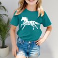 thumbnail image 2 of Horse Shirt for Girls Western Cowgirl Tshirts Animal Lover Gift Graphic Tees Tops Riding Tees (Blue 6-7 Years), 2 of 4