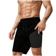 thumbnail image 1 of Mens Vestido Pantalones Doble Capa Elástica Cintura Luz Fuga para Secar Pantalones de Baño de Moda para Hombres, 1 of 8