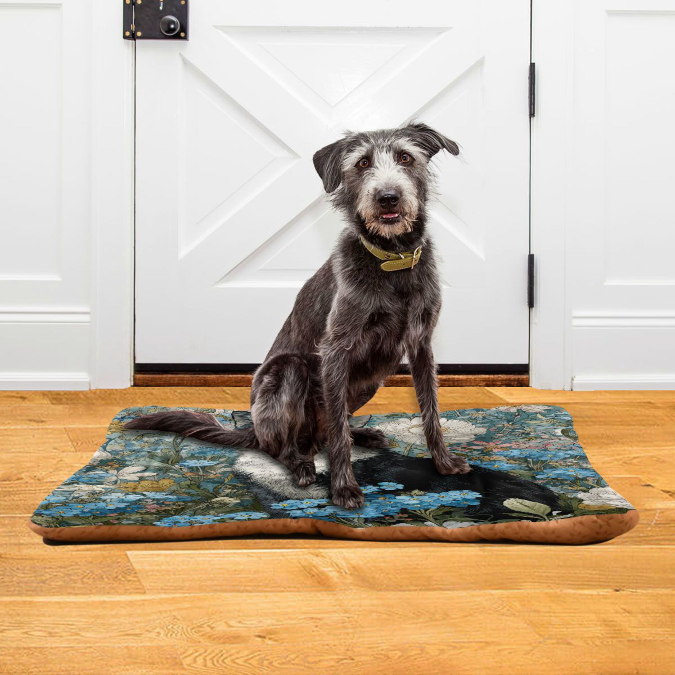 Qxltty Floral Sea Cat Ped Pad Wear-resistant and Hard to Bite Through Sleeping Pad for Small Medium Large Dogs Winter Pet Bed 36×24in