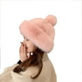 thumbnail image 2 of YM YOUMU Women Pom Pom Bobble Hat Beanie Faux Fur Winter Warm Russian Cossack Ski Cap, 2 of 3