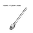 thumbnail image 3 of Fresas de carburo de un solo corte, fresas rotativas en forma de cilindro, con vástago de 1/8" y cabeza de 4 mm para brocas de amoladora, 2 piezas, 3 of 3
