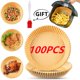 thumbnail image 1 of Newest 100pcs Air Fryer Disposable Paper Liner Non-Stick Mat Steamer Round Paper Baking Mats Kitchen AirFryer Baking AccessoriesWhite-30PCS He Qiyong unisex, 1 of 1