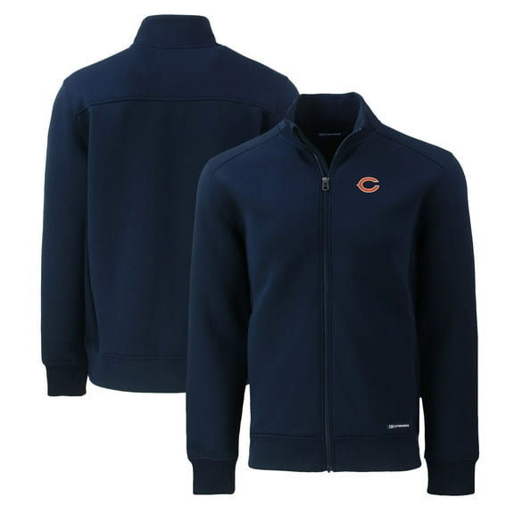 Men's Cutter & Buck Navy Chicago Bears Big & Tall  Roam Eco Recycled Full-Zip Jacket