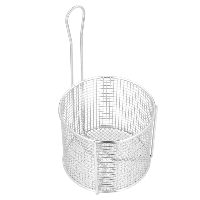 Cesta Para Freír De Acero Inoxidable 304, Cesta Redonda Para Freír Con Asa Para Freír Y Servir Alimentos, Adecuada Para Diversos Entornos De Cocción