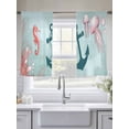 thumbnail image 5 of Nautical Anchor Sheer Curtains 45 Inch Long 2 Panels, Pink Jellyfish Seahorse Coral Ocean Marine Light Filtering Rod Pocket Curtains, Sheer Voile Drapes for Living Room Bedroom, 52"x45", 5 of 8