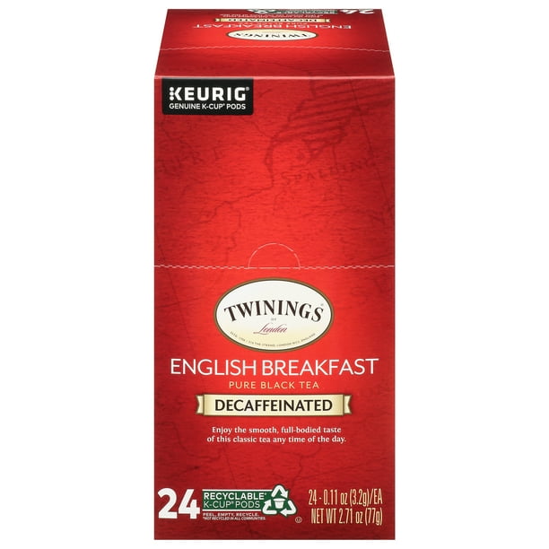 Twinings English Breakfast Decaffeinated KCup® Pods for Keurig, Pure