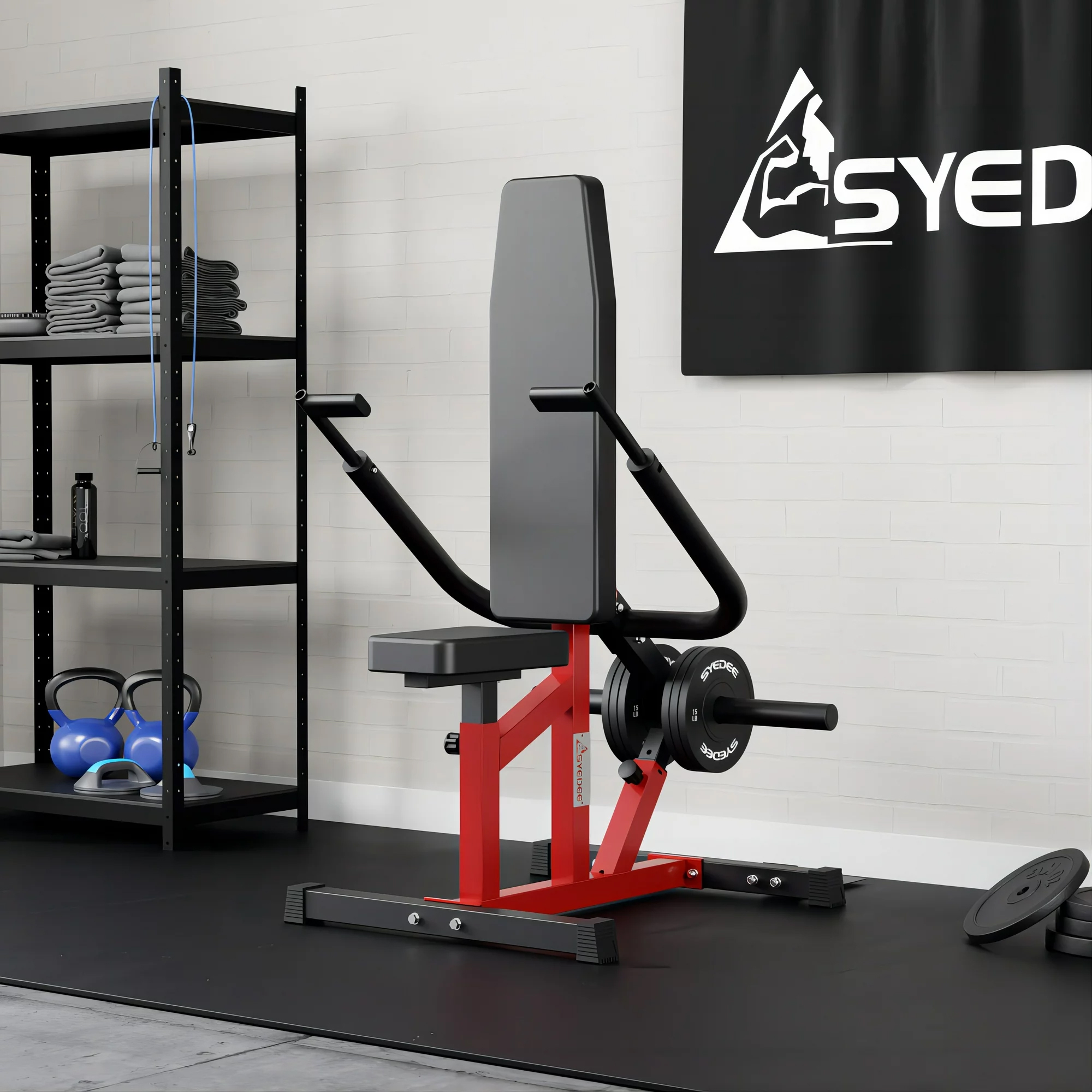 Syedee Seated Dip Machine with Max 400lbs Plate Loaded, Adjustable Tricep Press with Cable Bar for Biceps Chest Training