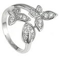 thumbnail image 4 of Clear CZ Butterfly Leaf Garden Ring .925 Sterling Silver Band White Jewelry Female Size 7, 4 of 4