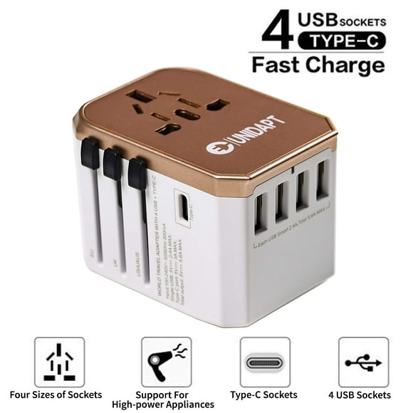 Cargador de viaje con adaptador de corriente Unidapt International