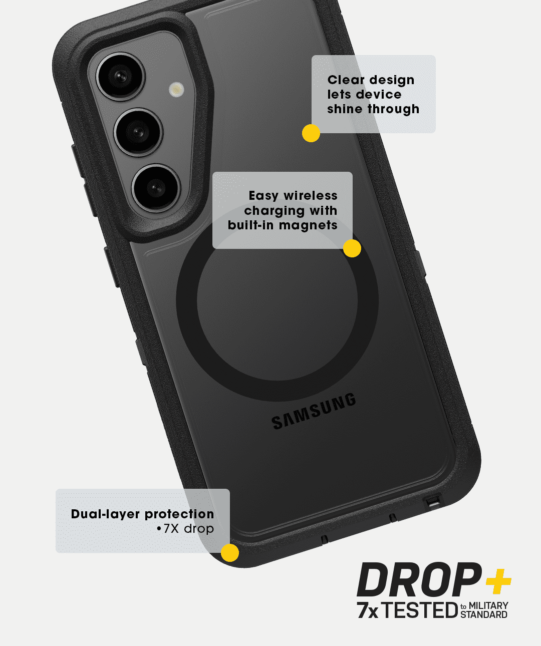 OtterBox Defender Series Pro XT Case with Magnets for Samsung Galaxy S25- Dark Side