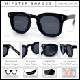 thumbnail image 5 of SA106 Retro TAC Polarized Thick Bevel Rectangle Horn Rim Hipster UV400 Sunglasses / All Black, 5 of 7