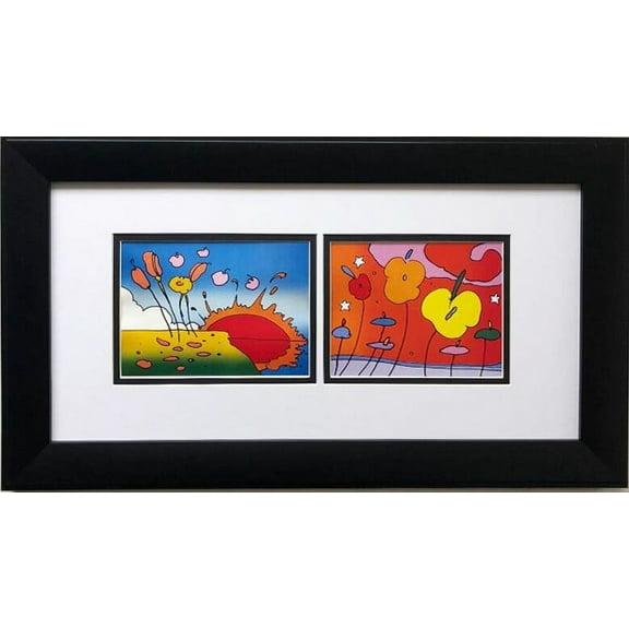 Peter Max - "Sunrise & Night Flowers" Newly CUSTOM FRAMED Prin Generic