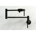 thumbnail image 2 of Kingston Brass KS4100DL Concord Two-Handle 1-Hole Wall Mount Pot Filler Faucet in Matte Black, 2 of 8
