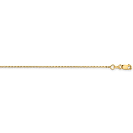 Leslie's Real 14kt Yellow Gold 1.05mm Diamond Cut Cable Chain; 16 inch; Lobster Clasp; for Adults and Teens; for Women and Men