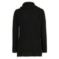 thumbnail image 7 of Weardear Women's Fashion Turtle Cowl Neck Long Sleeve Wrap Asymmetric Chunky Knitted Sweater Button Tops Black,S, 7 of 7