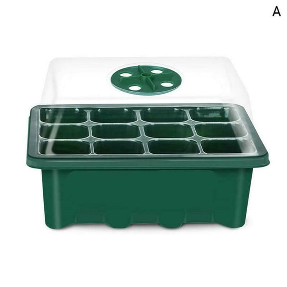 12-Cell Seed Starter Tray, Plant Nursery Seedling Growing Box, Germination Propagation Kit for Garden Yard, Reusable Plastic Tray
