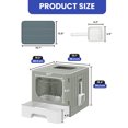 thumbnail image 3 of ModFusion Enclosed Cat Litter Box - Anti-Spill, One-Way Slide-Out Tray, Translucent Door, Gray, 3 of 9