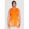 thumbnail image 2 of Womens Plus Size Laser Cut Fringe Hem Tank Top, 2 of 5