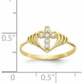 thumbnail image 4 of 10K Yellow Gold Cz Cross Ring (Size 6) Made In United States 10c1281, 4 of 6