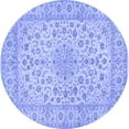 thumbnail image 1 of Ahgly Company Indoor Round Medallion Blue Traditional Area Rugs, 3' Round, 1 of 4