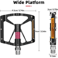 thumbnail image 4 of ROCKBROS Bicycle Pedals 9/16 "Aluminum Alloy MTB Pedals Sealed Bearing Non-slip, 4 of 7
